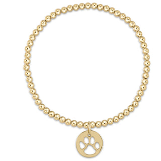 Enewton Classic Gold 3MM Bead Bracelet - Paw Print Gold Disc