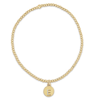 Enewton Classic Gold 2MM Gold Bead Bracelet - Respect Small Gold Disc Initial