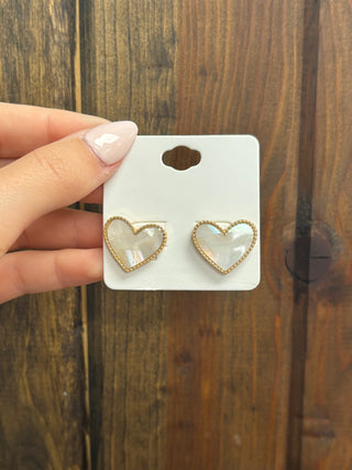 Opal Heart Earrings