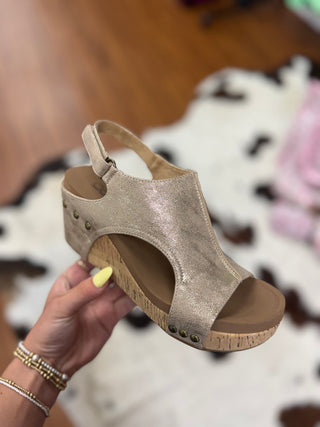 Corky's Carley Gold Wash Metallic Wedges