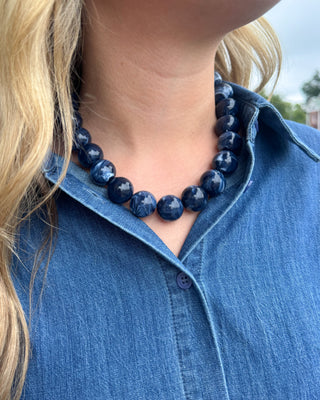 Beaufort Beaded Necklace - Navy