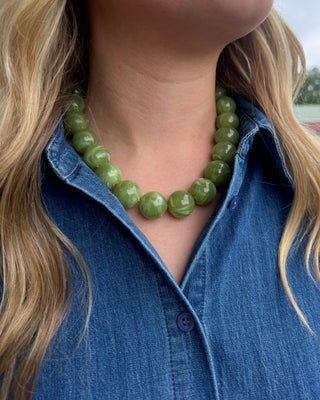 Beaufort Beaded Necklace - Olive