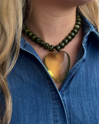Olive Heart Necklace