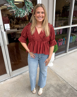 Autumn Allure Ruffle Top