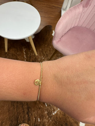 Enewton Classic Gold 2MM Bead Bracelet- Paw Print Small Gold Disc