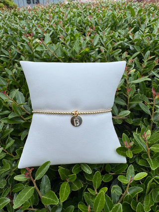 Enewton Classic Gold 2MM Gold Bead Bracelet - Respect Small Gold Disc Initial
