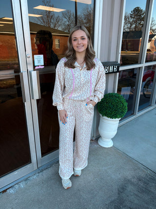 Simply Southern Pintuck Pants for Women in Blush Floral