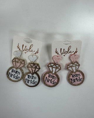 Team Bride Beaded Earrings