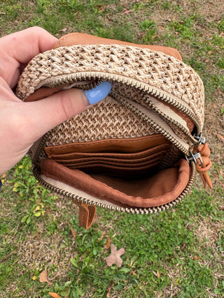 Natural Straw Skyler Sling Bag