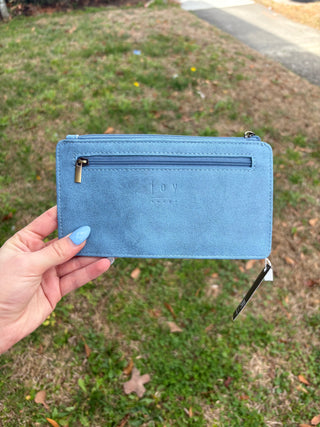 Kara Distressed Wallet - Bluebird Skies