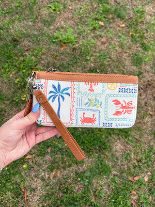 Chloe Zip Around Wallet/Wristlet - Coastal Charm