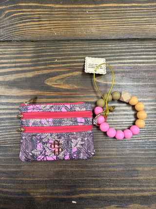 Simply Southern Bead Bangle Wallet - Camo Pink
