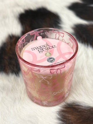 Sweet Grace Pink Bow Candle