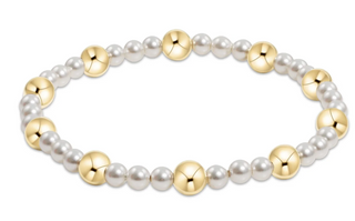 Enewton Pearl Sincerity Pattern 4mm Bead Bracelet - 6mm gold