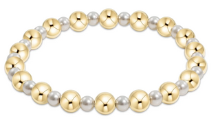 Enewton Pearl Grateful Pattern 4mm Bead Bracelet - 6mm Gold