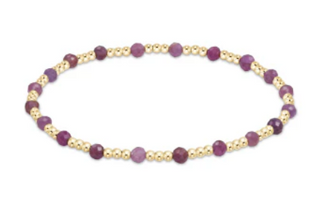 Enewton Gemstone Gold Sincerity Pattern 3mm Bead Bracelet - Ruby