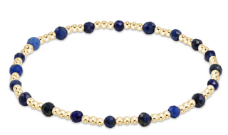 Enewton Gemstone Gold Sincerity Pattern 3mm Bead Bracelet - Lapis