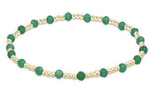 Enewton Gemstone Gold Sincerity Pattern 3mm Bead Bracelet - Green Onyx