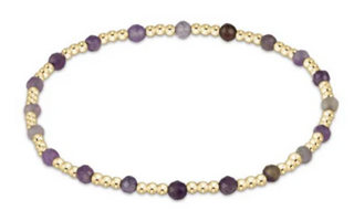 Enewton Gemstone Gold Sincerity Pattern 3mm Bead Bracelet - Amethyst
