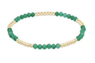 Enewton Blissful Pattern 2.5mm Bead Bracelet - Green Onyx