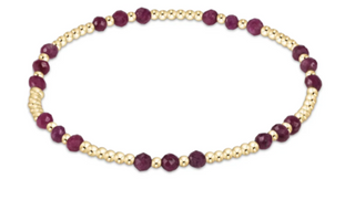 Enewton Gemstone Gold Joy Pattern 3mm Bead Bracelet - Ruby