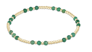 Enewton Gemstone Gold Joy Pattern 3mm Bead Bracelet - Green Onyx