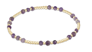 Enewton Gemstone Gold Joy Pattern 3mm Bead Bracelet - Amethyst