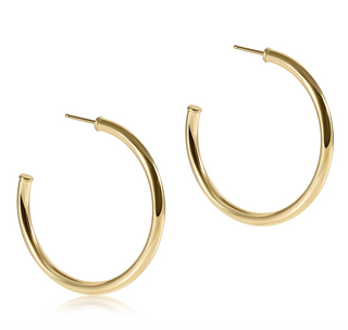 Enewton Round Gold 1.5" Post Hoop - 3mm - Smooth