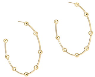 Enewton - Beaded Simplicity 1.5in Post Hoop - 4mm Gold