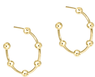 Enewton - Beaded Simplicity 1in Post Hoop - 4mm Gold