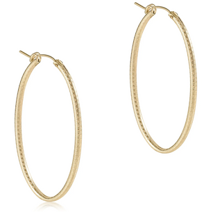 Enewton Oval Gold 2" Hoop - Textured