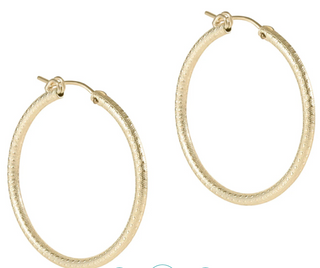 Enewton Round Gold 0.5" Post Hoop - Textured