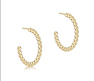 Enewton Beaded Classic 1" Post Hoop - 2mm Gold