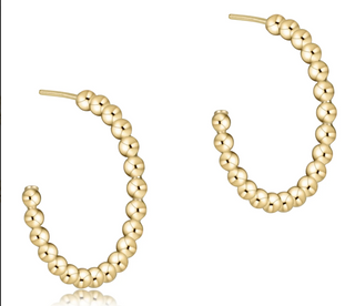 Enewton Beaded Classic 1.25" Post Hoop - 4mm Gold