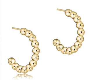 Enewton Beaded Classic 1" Post Hoop - 3mm Gold