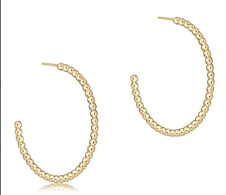 Enewton Beaded Classic 1.25" Post Hoop - 2mm Gold
