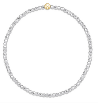 Enewton Bright Silver Faceted Hematite 2mm Bead Bracelet