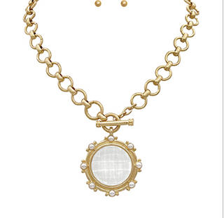 Faceted Stone Necklace Set