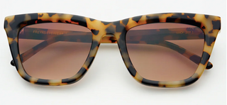 Lucy Womens Fashion Cat Eye Sunglasses By FRYERS Eyewear - Milky Tortoise