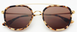 Weston Unisex Fashion Round Sunglasses By FRYERS Eyewear - Milky Tortoise/Brown