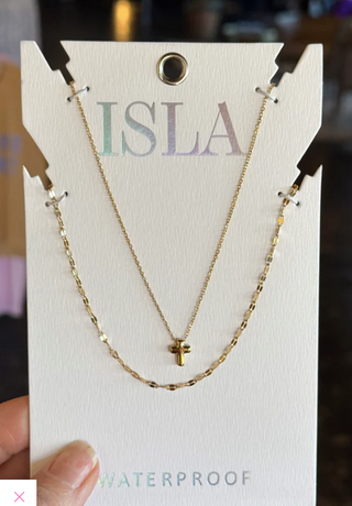 ISLA "Here's The Skinny" 2-Pack Necklaces- Have Faith With Mirror Chain