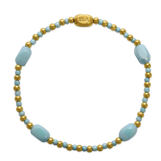 ISLA 24/7 Stretch Bracelet - Pop Of Color- Here There & Everywhere - Gold - Blue Sky