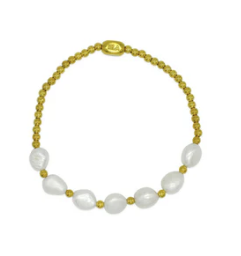 ISLA 24/7 Stretch Bracelet - Pop Of Color - Meet Me Halfway - Gold - Pearl