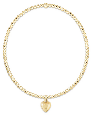 Enewton Egirl Classic Gold 2MM Bracelet via- Love Plush Small Gold Charm