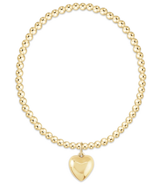 Enewton Classic Gold 3MM Bracelet - Love Plush Gold Charm