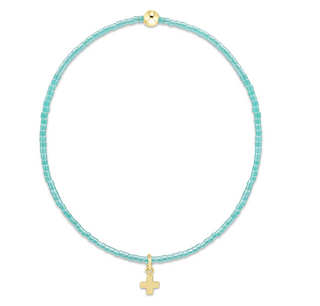 Enewton Hope Classic Sea Glass Bracelet - Signature Cross Small Gold Charm