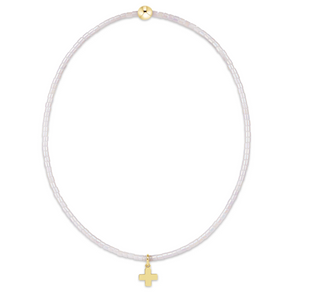 Enewton Hope Classic Signature Cross Small Gold Charm Bracelet - Silky White