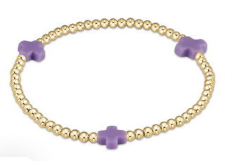 Enewton Signature Cross 3MM Gold Bracelet - Purple
