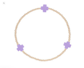 Enewton Signature Cross 2MM Gold Bracelet - Purple