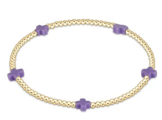 Enewton Signature Cross Small 2MM Gold Bracelet - Purple